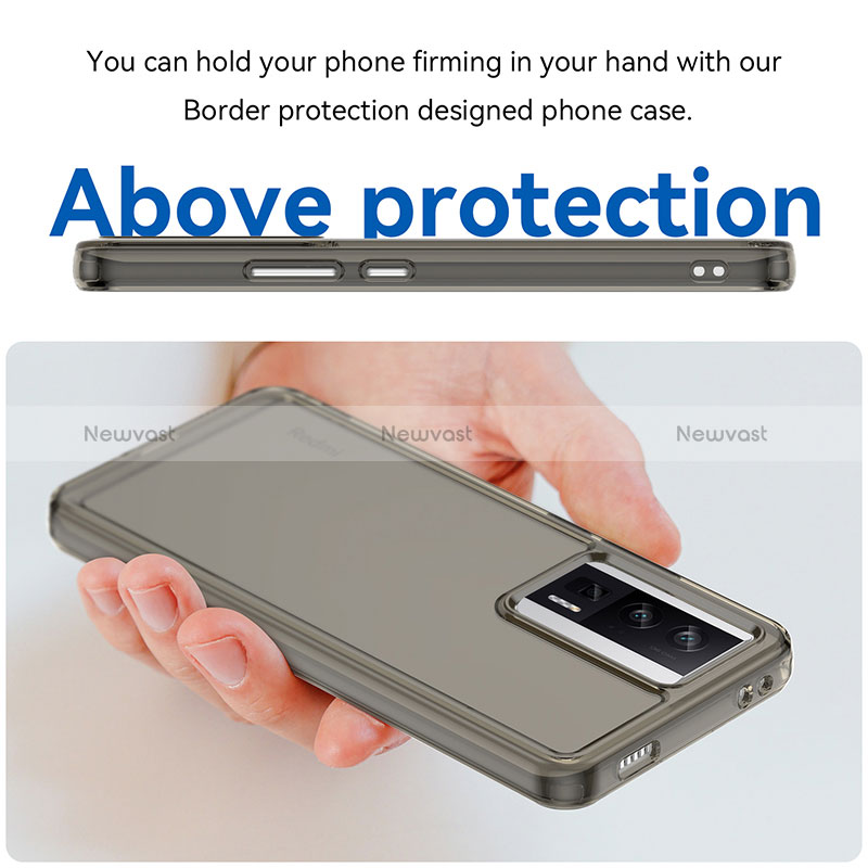 Silicone Transparent Frame Case Cover J01S for Xiaomi Redmi K60 5G