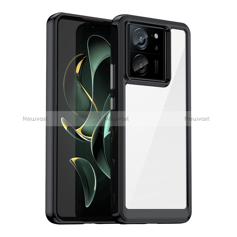 Silicone Transparent Frame Case Cover J01S for Xiaomi Redmi K60 Ultra 5G Black