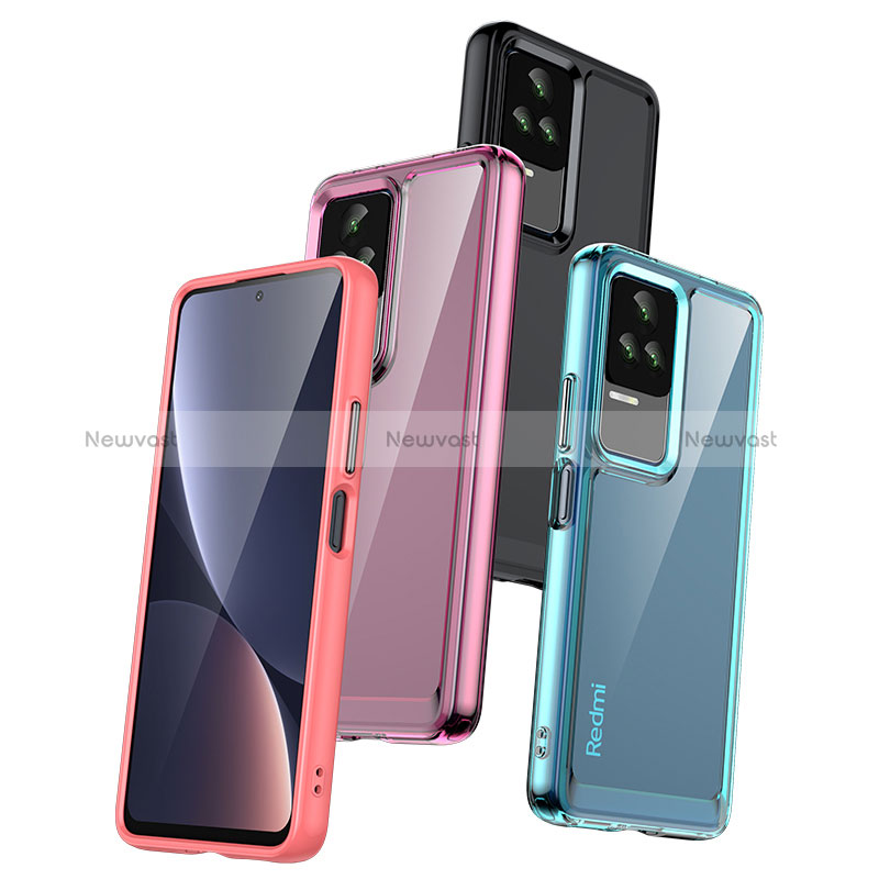 Silicone Transparent Frame Case Cover J01S for Xiaomi Redmi K60E 5G