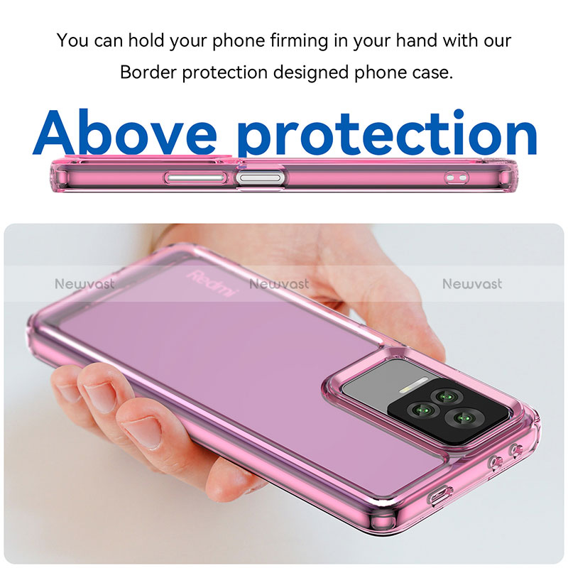 Silicone Transparent Frame Case Cover J01S for Xiaomi Redmi K60E 5G