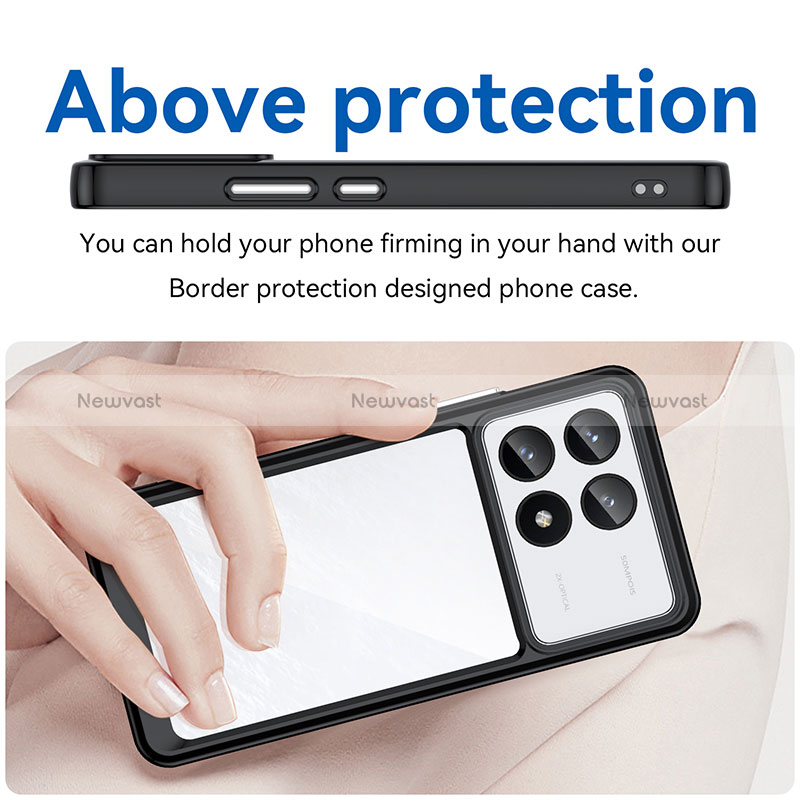 Silicone Transparent Frame Case Cover J01S for Xiaomi Redmi K70 5G