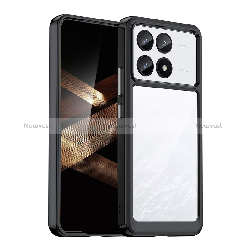 Silicone Transparent Frame Case Cover J01S for Xiaomi Redmi K70 5G Black