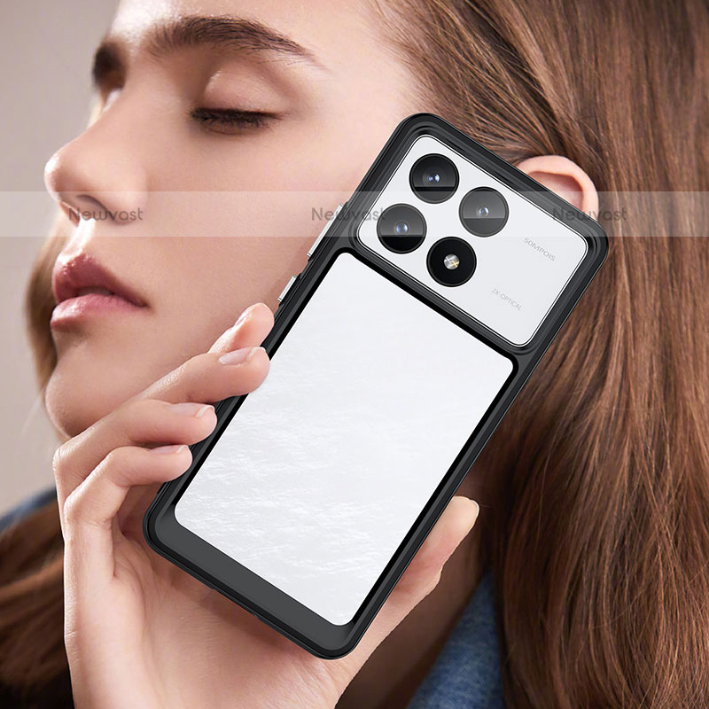 Silicone Transparent Frame Case Cover J01S for Xiaomi Redmi K70E 5G