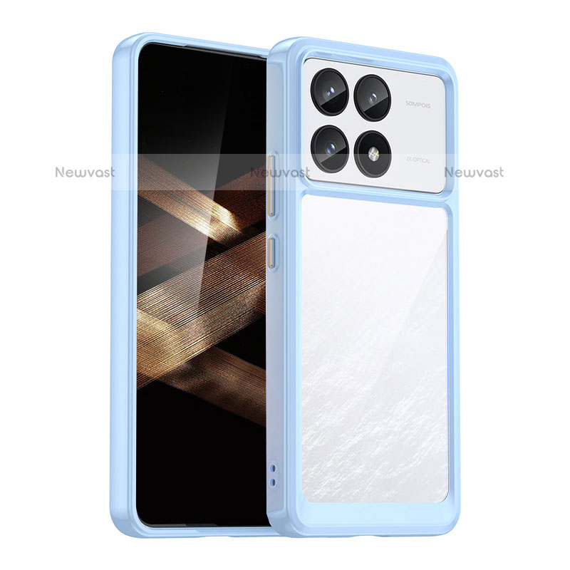 Silicone Transparent Frame Case Cover J01S for Xiaomi Redmi K70E 5G