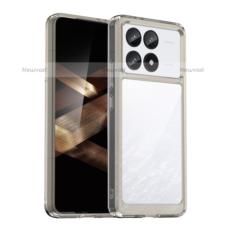 Silicone Transparent Frame Case Cover J01S for Xiaomi Redmi K70E 5G