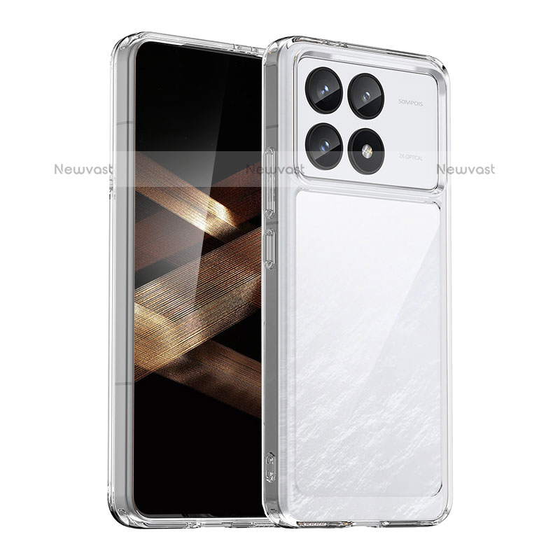 Silicone Transparent Frame Case Cover J01S for Xiaomi Redmi K70E 5G Clear