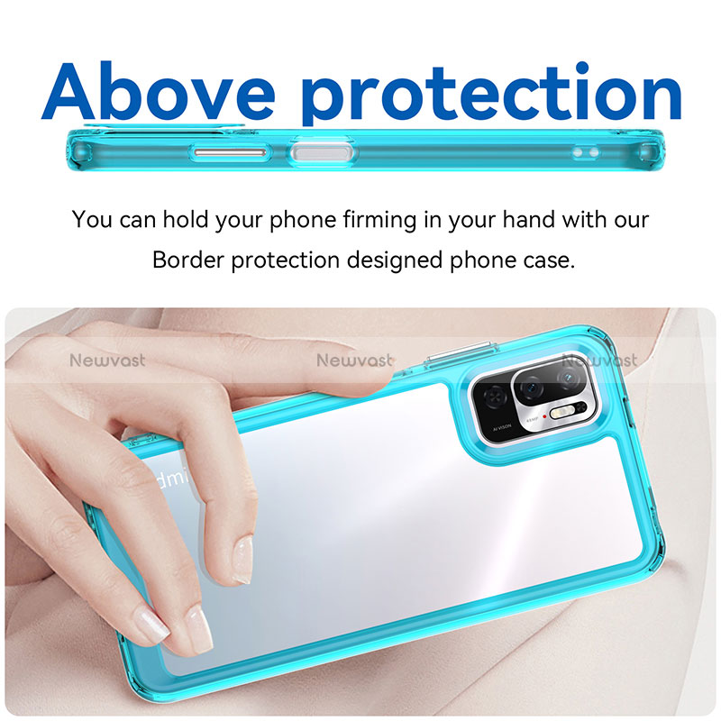 Silicone Transparent Frame Case Cover J01S for Xiaomi Redmi Note 10 5G