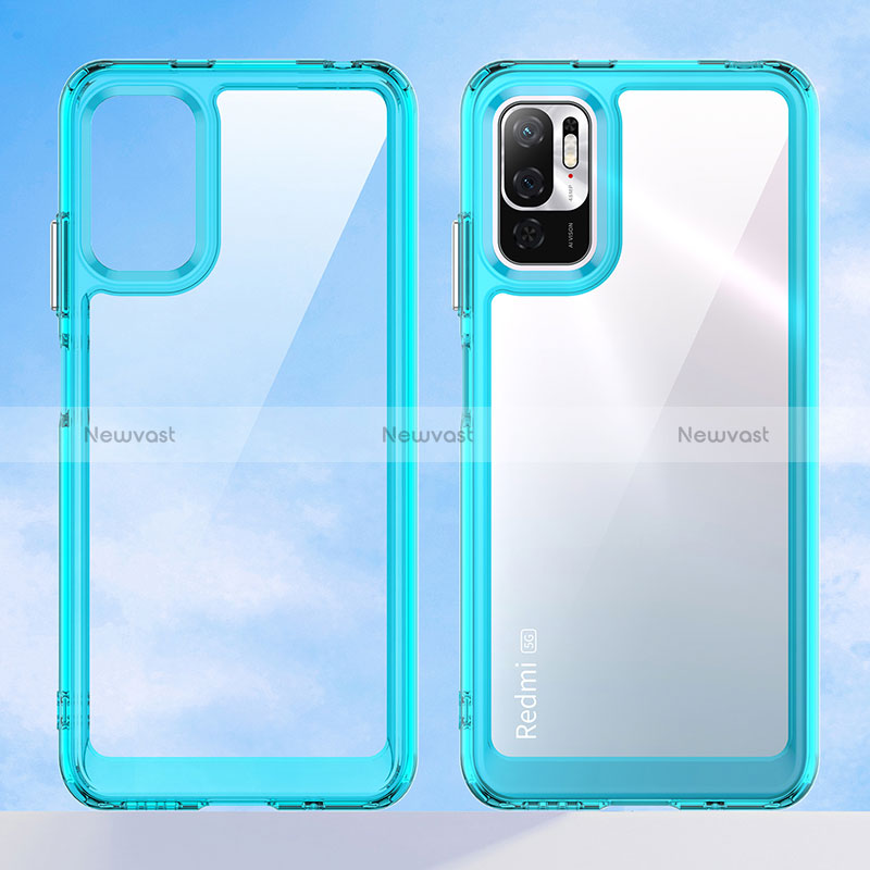 Silicone Transparent Frame Case Cover J01S for Xiaomi Redmi Note 10 5G