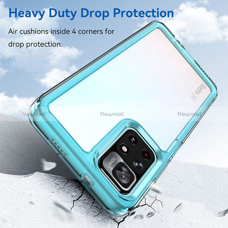 Silicone Transparent Frame Case Cover J01S for Xiaomi Redmi Note 11 5G