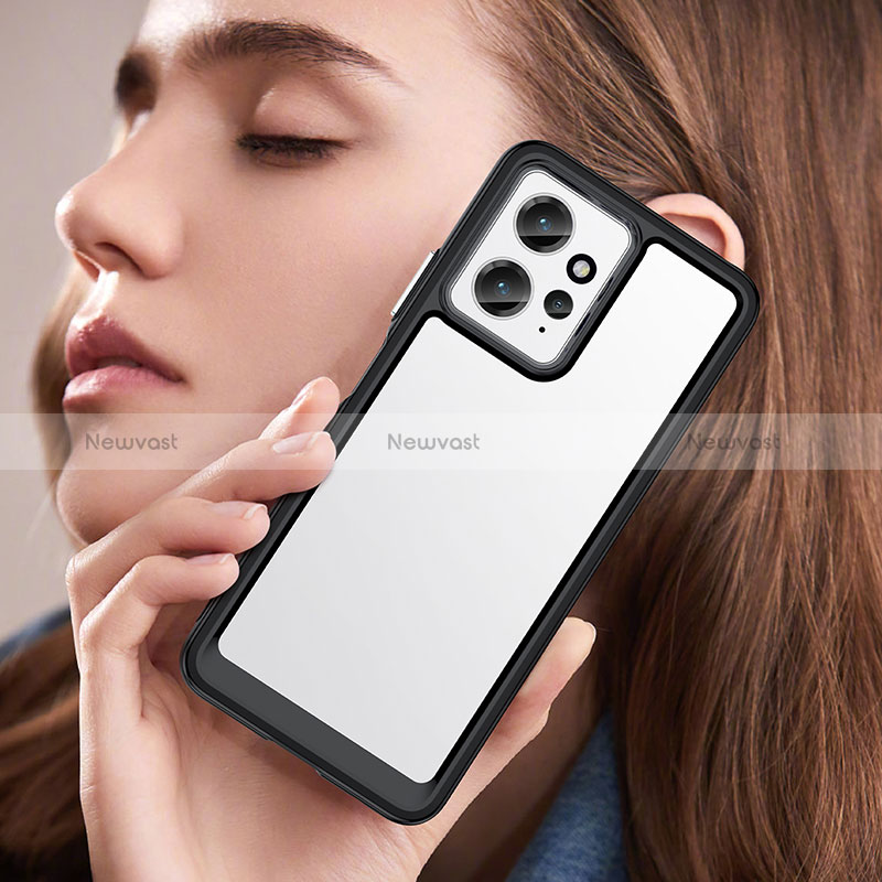 Silicone Transparent Frame Case Cover J01S for Xiaomi Redmi Note 12 4G