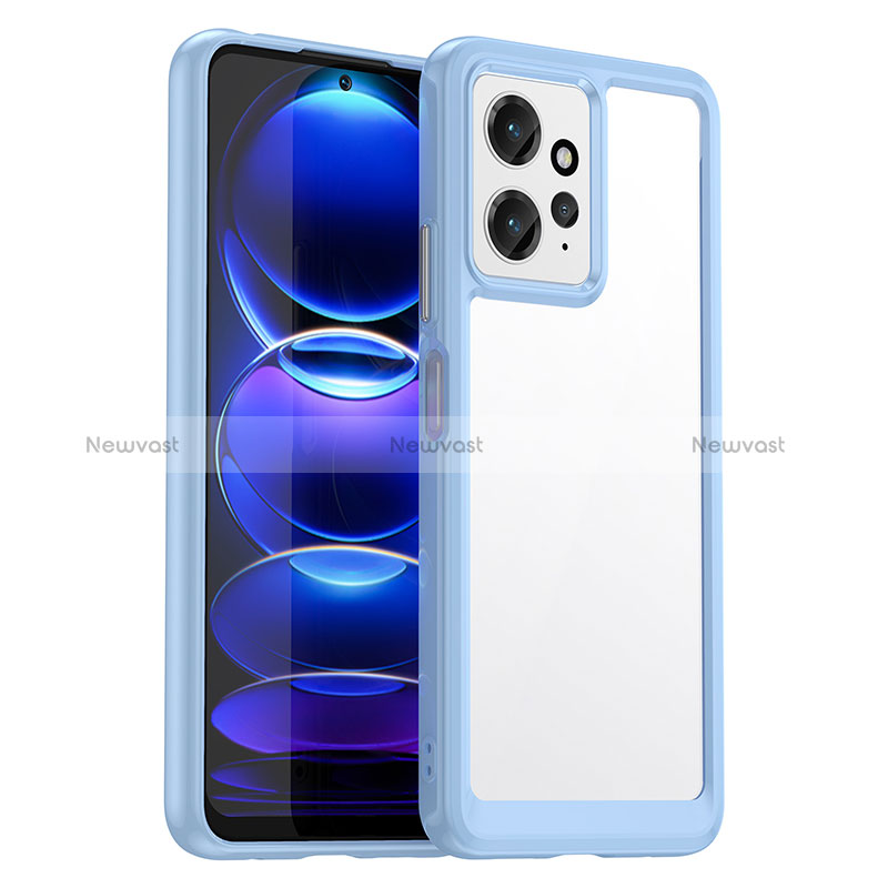 Silicone Transparent Frame Case Cover J01S for Xiaomi Redmi Note 12 4G