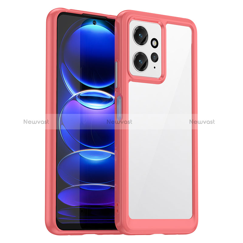 Silicone Transparent Frame Case Cover J01S for Xiaomi Redmi Note 12 4G