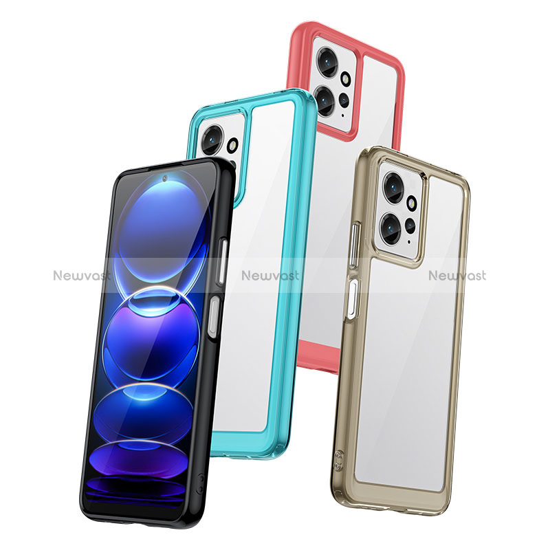 Silicone Transparent Frame Case Cover J01S for Xiaomi Redmi Note 12 4G