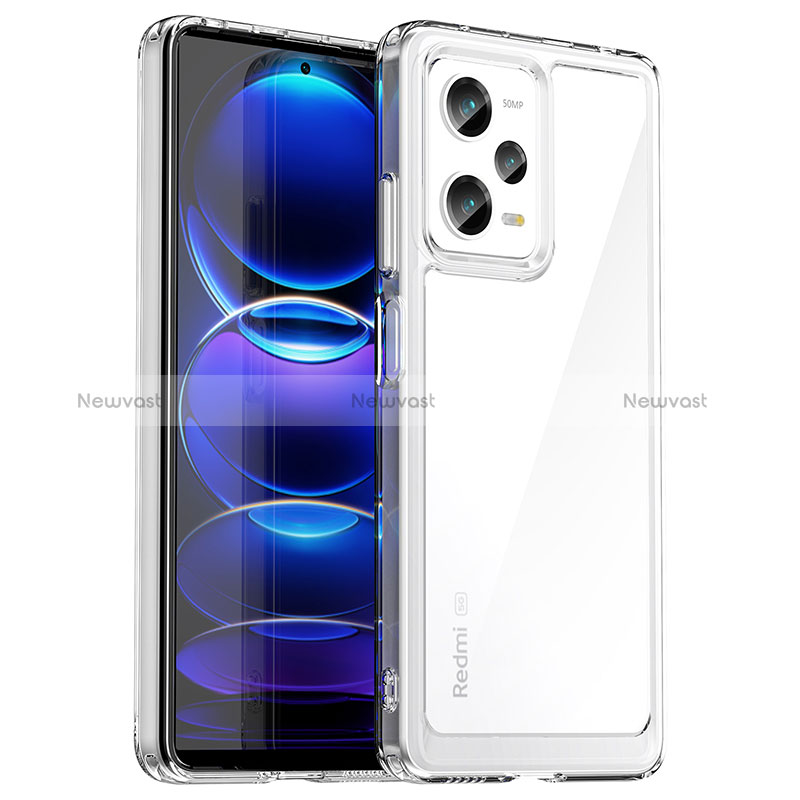 Silicone Transparent Frame Case Cover J01S for Xiaomi Redmi Note 12 Pro 5G Clear