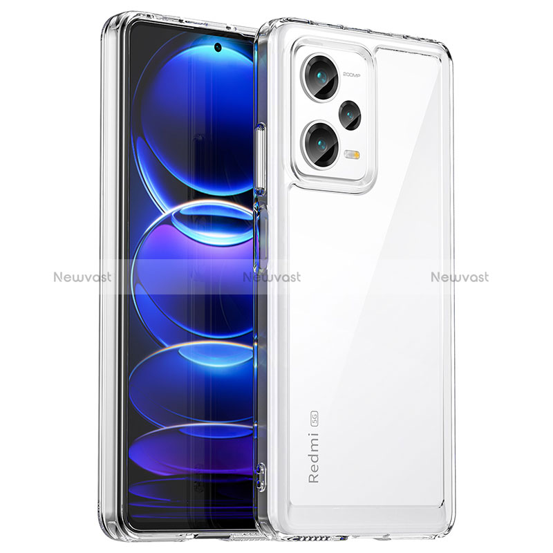 Silicone Transparent Frame Case Cover J01S for Xiaomi Redmi Note 12 Pro+ Plus 5G