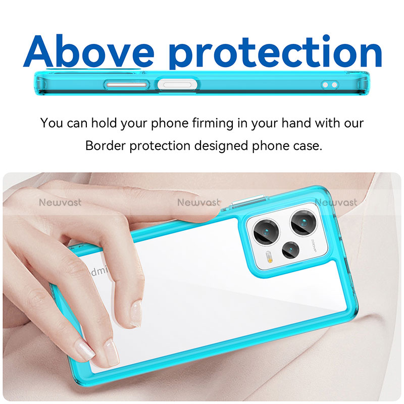 Silicone Transparent Frame Case Cover J01S for Xiaomi Redmi Note 12 Pro+ Plus 5G