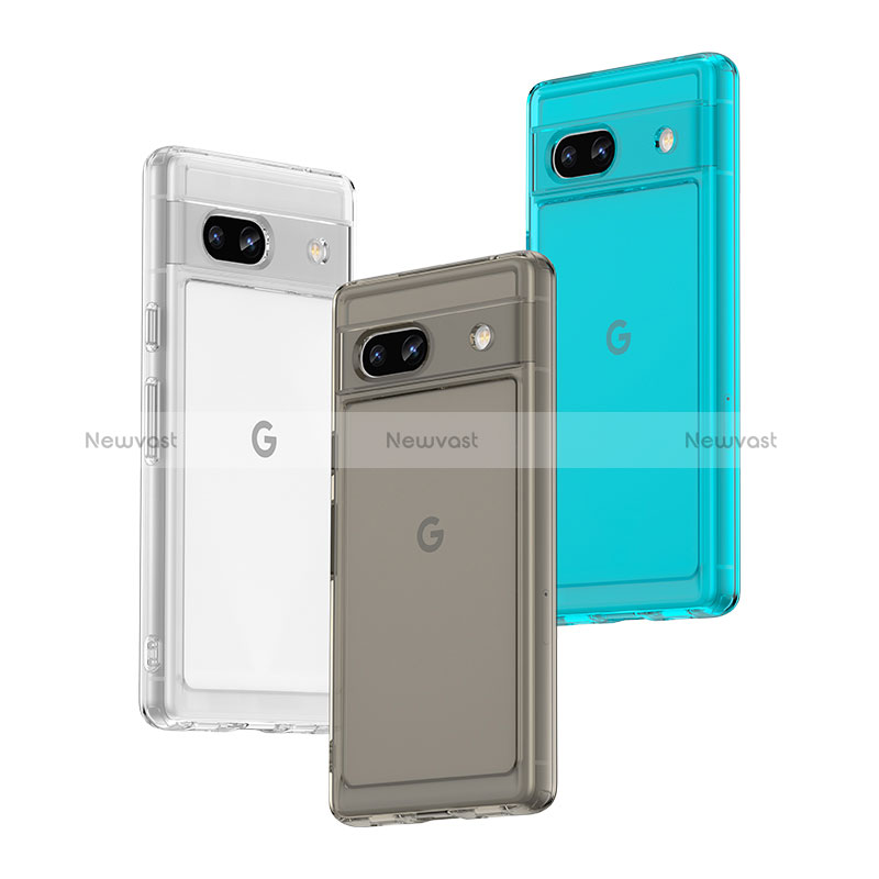 Silicone Transparent Frame Case Cover J02S for Google Pixel 7a 5G