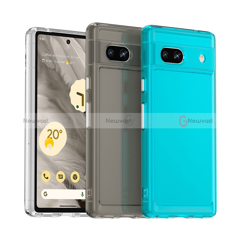 Silicone Transparent Frame Case Cover J02S for Google Pixel 7a 5G