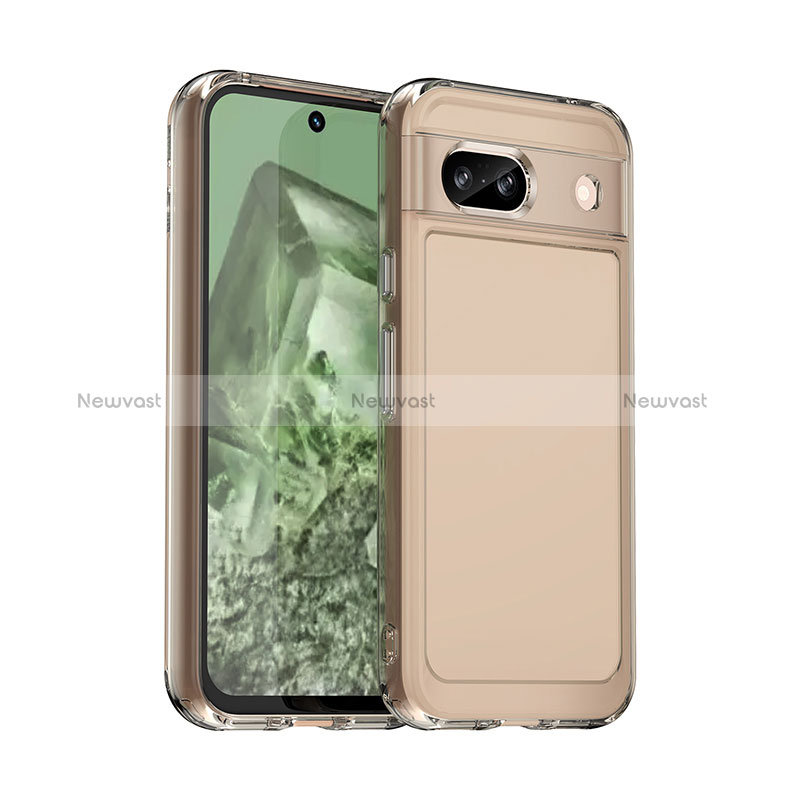 Silicone Transparent Frame Case Cover J02S for Google Pixel 8a 5G Gray