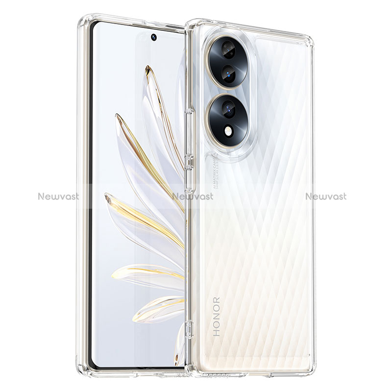 Silicone Transparent Frame Case Cover J02S for Huawei Honor 70 5G