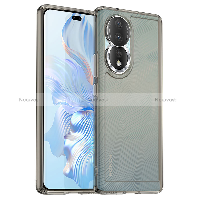 Silicone Transparent Frame Case Cover J02S for Huawei Honor 80 5G Gray