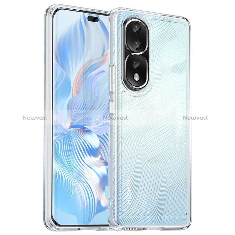 Silicone Transparent Frame Case Cover J02S for Huawei Honor 80 Pro 5G Clear