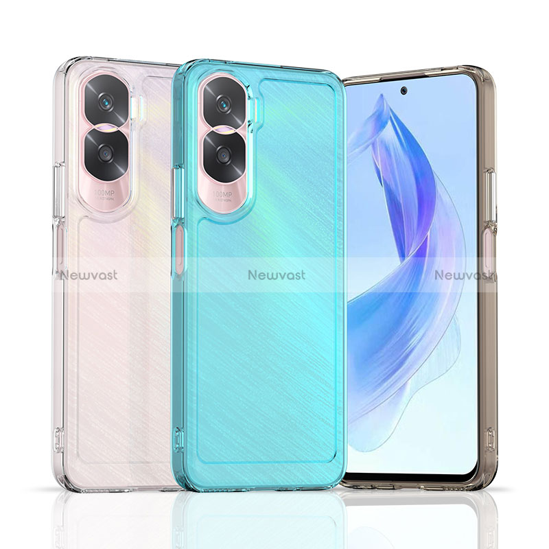 Silicone Transparent Frame Case Cover J02S for Huawei Honor 90 Lite 5G