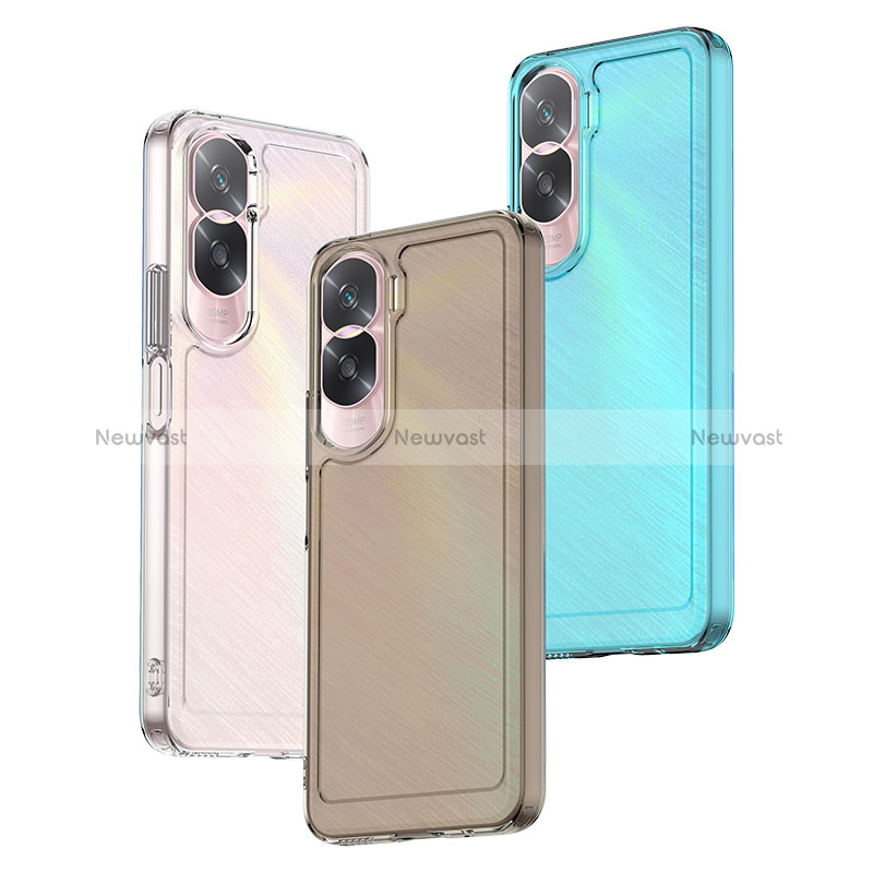 Silicone Transparent Frame Case Cover J02S for Huawei Honor 90 Lite 5G