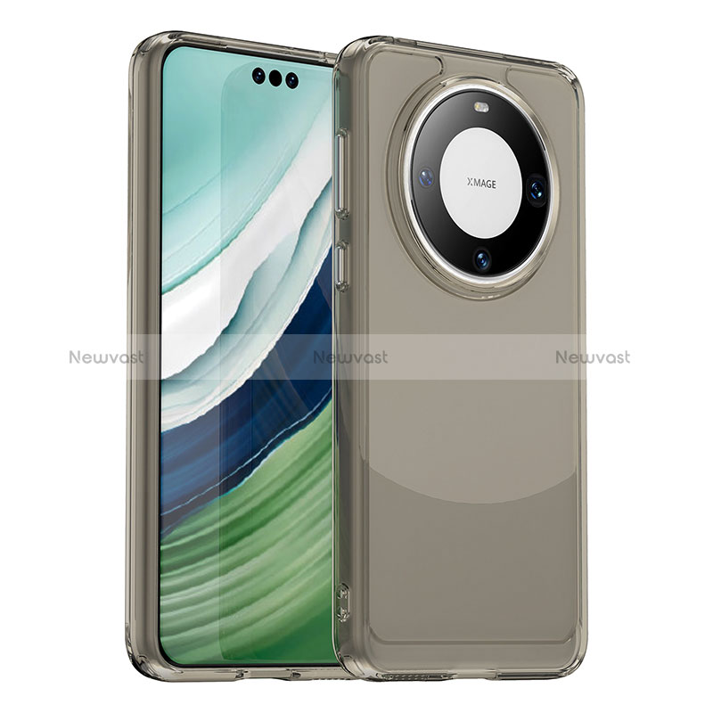 Silicone Transparent Frame Case Cover J02S for Huawei Mate 60 Pro Gray