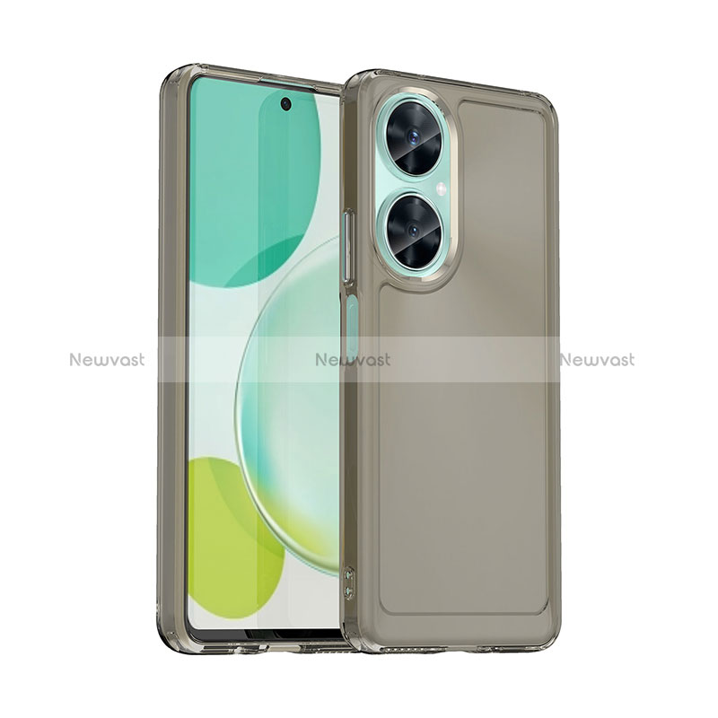 Silicone Transparent Frame Case Cover J02S for Huawei Nova 11i Gray