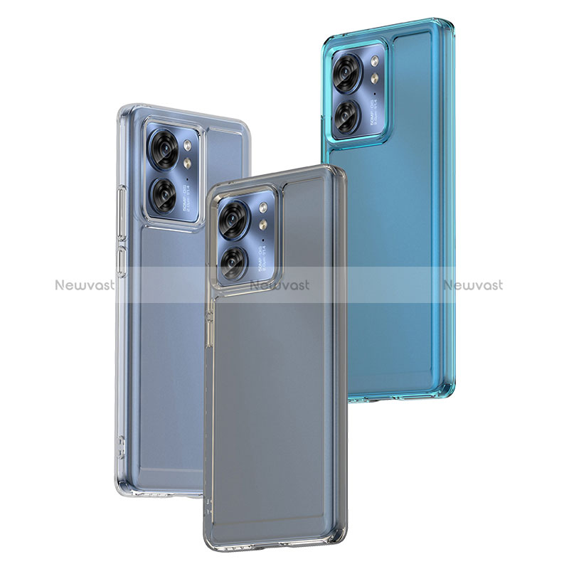 Silicone Transparent Frame Case Cover J02S for Motorola Moto Edge (2023) 5G