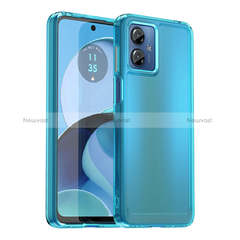 Silicone Transparent Frame Case Cover J02S for Motorola Moto G14