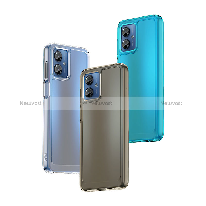 Silicone Transparent Frame Case Cover J02S for Motorola Moto G14