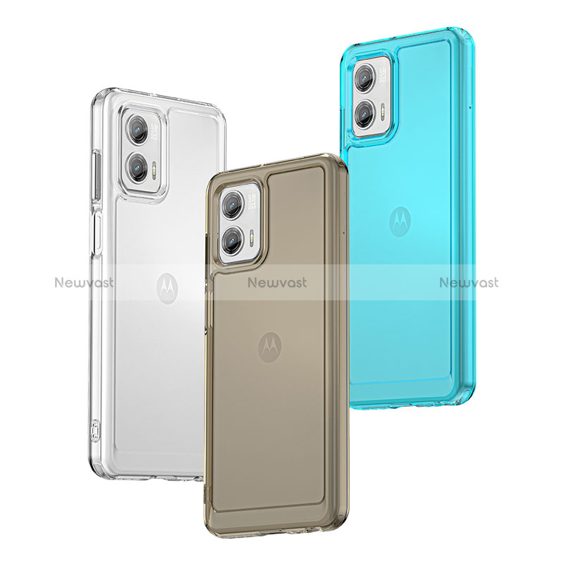 Silicone Transparent Frame Case Cover J02S for Motorola Moto G73 5G