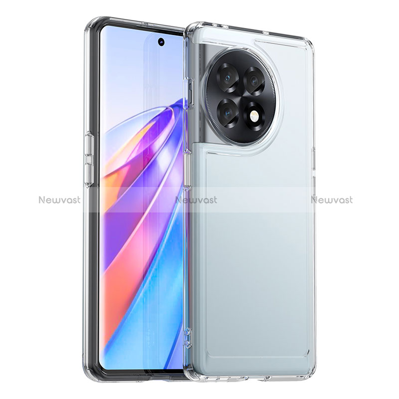 Silicone Transparent Frame Case Cover J02S for OnePlus Ace 2 Pro 5G Clear