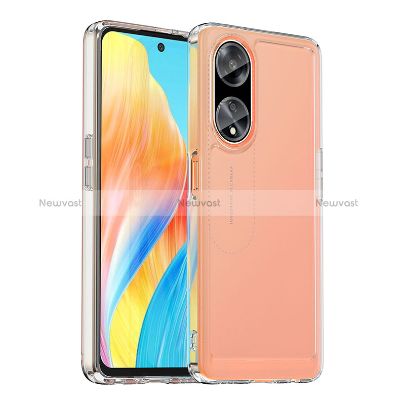 Silicone Transparent Frame Case Cover J02S for Oppo A98 5G