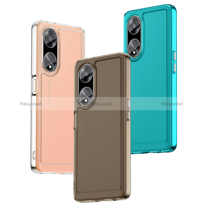 Silicone Transparent Frame Case Cover J02S for Oppo A98 5G