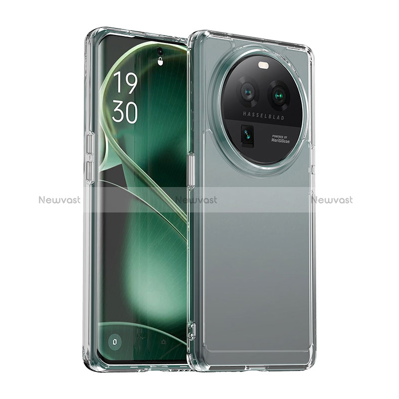 Silicone Transparent Frame Case Cover J02S for Oppo Find X6 5G