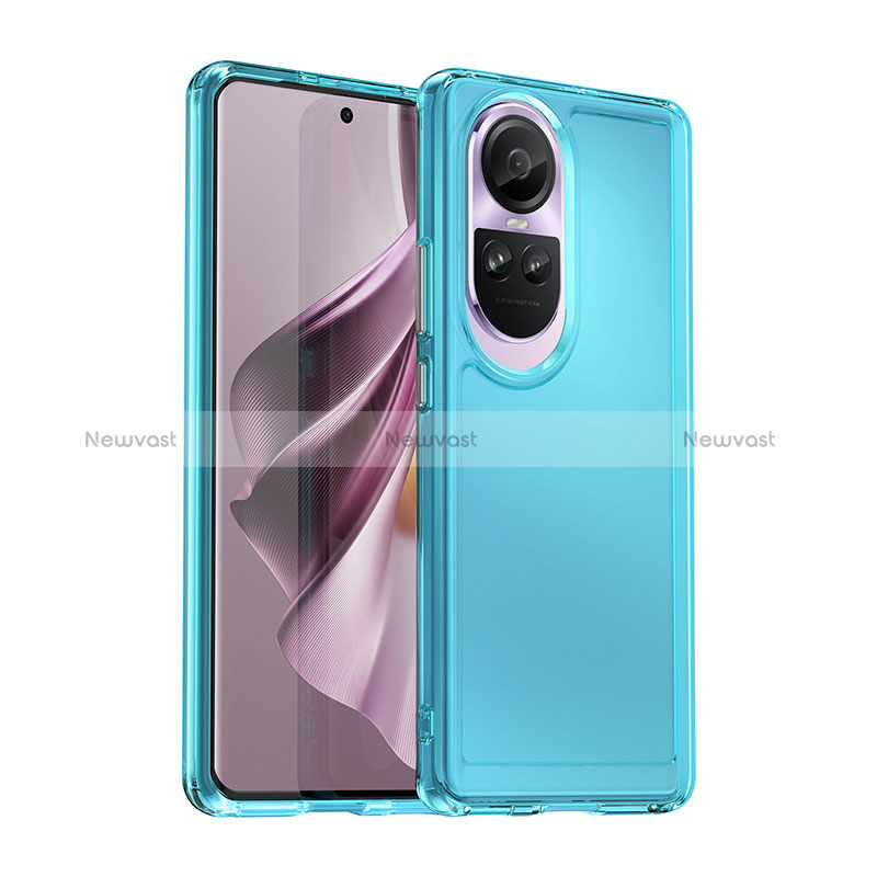 Silicone Transparent Frame Case Cover J02S for Oppo Reno10 Pro 5G