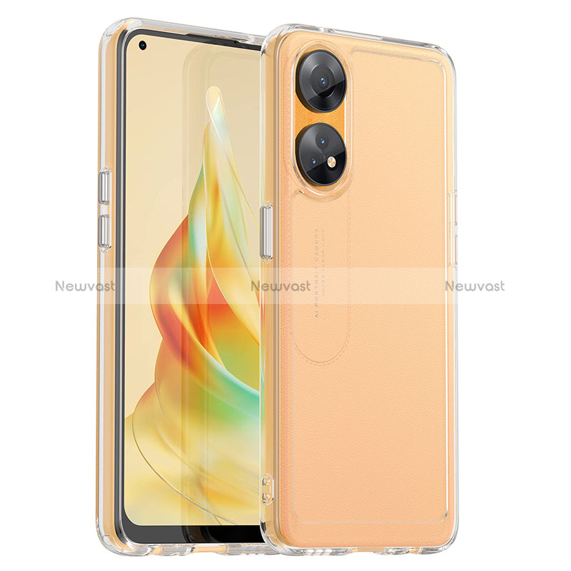 Silicone Transparent Frame Case Cover J02S for Oppo Reno8 T 4G