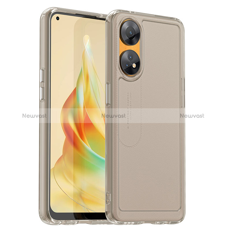 Silicone Transparent Frame Case Cover J02S for Oppo Reno8 T 4G