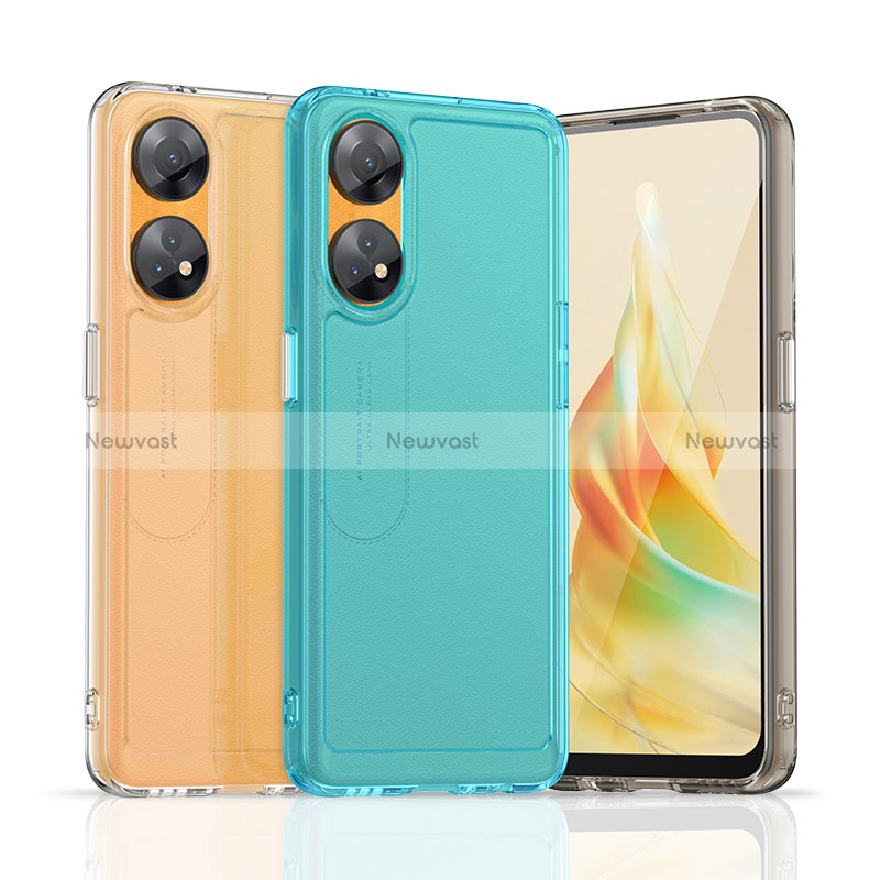 Silicone Transparent Frame Case Cover J02S for Oppo Reno8 T 4G