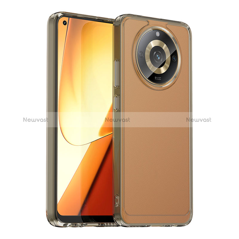 Silicone Transparent Frame Case Cover J02S for Realme Narzo 60 5G Gray