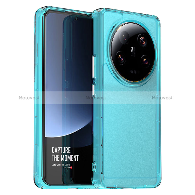 Silicone Transparent Frame Case Cover J02S for Xiaomi Mi 13 Ultra 5G Blue