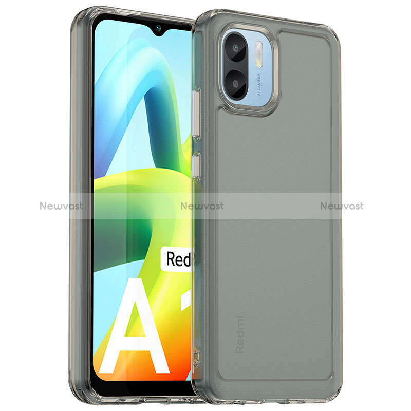 Silicone Transparent Frame Case Cover J02S for Xiaomi Poco C50 Gray