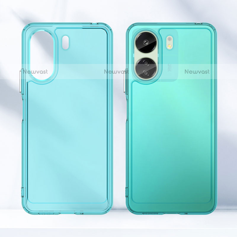 Silicone Transparent Frame Case Cover J02S for Xiaomi Poco C65