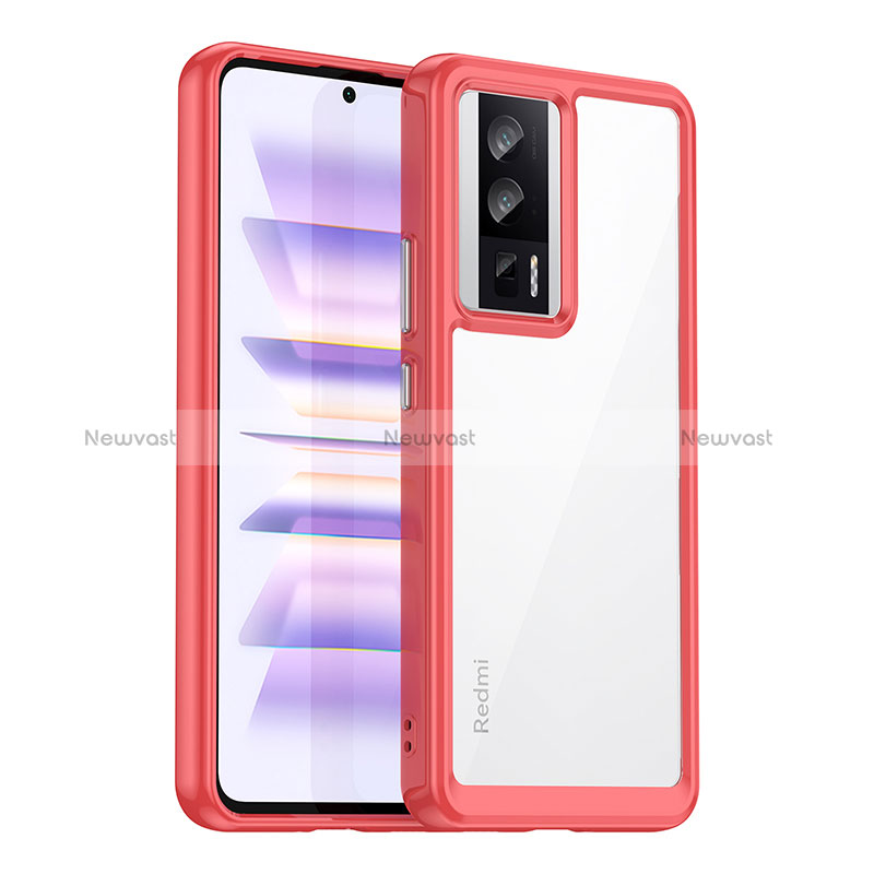 Silicone Transparent Frame Case Cover J02S for Xiaomi Poco F5 Pro 5G