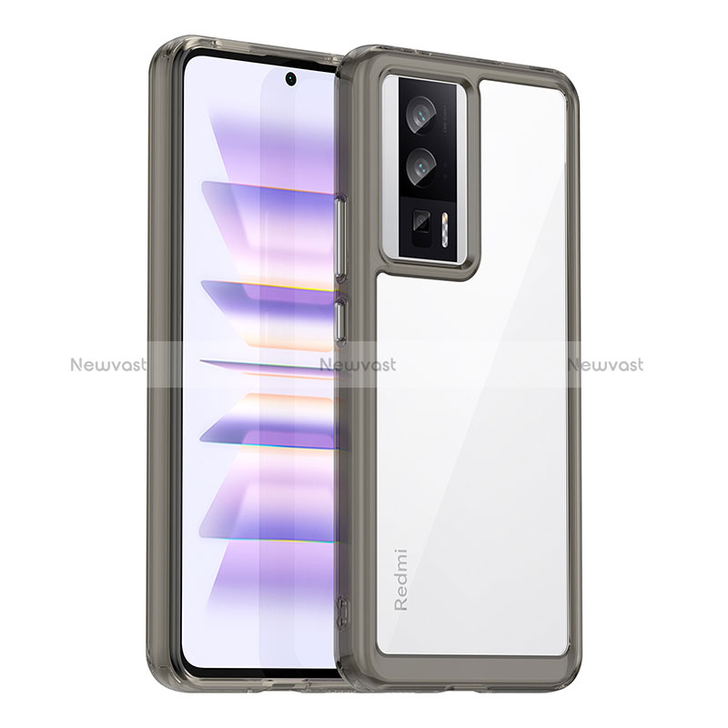 Silicone Transparent Frame Case Cover J02S for Xiaomi Poco F5 Pro 5G