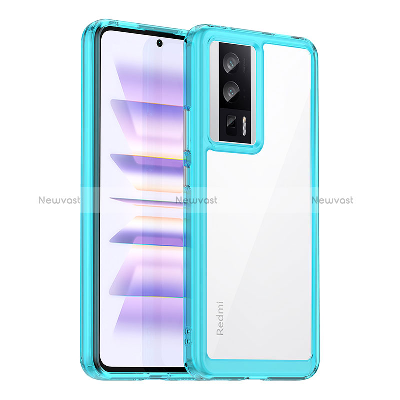 Silicone Transparent Frame Case Cover J02S for Xiaomi Poco F5 Pro 5G