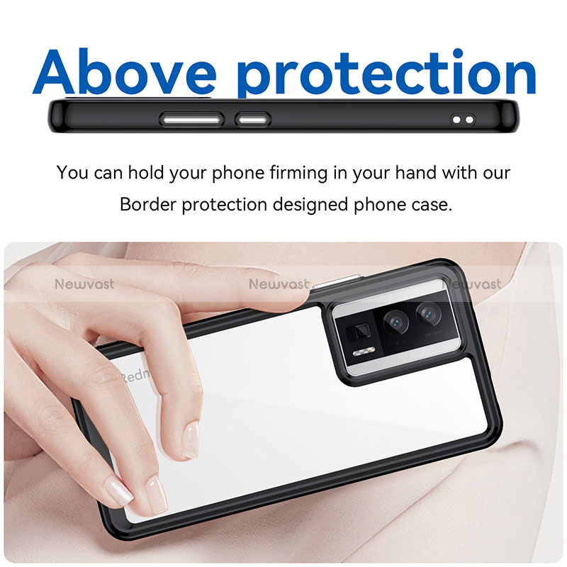 Silicone Transparent Frame Case Cover J02S for Xiaomi Poco F5 Pro 5G